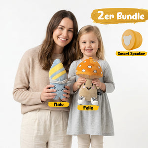 Lenabo Starter Kit 2er Bundle mit Lenabie Nalu (Surfboard) und Lenabie Felix (Pilz) sowie Lenabo Smart Speaker – smartes, erweiterbares Audiosystem für Kinder von 0 bis 7+ Jahren, ideal für Geschichten, Musik und spielerische Lernförderung, kompatibel mit allen Lenabies und bequem per App steuerbar.