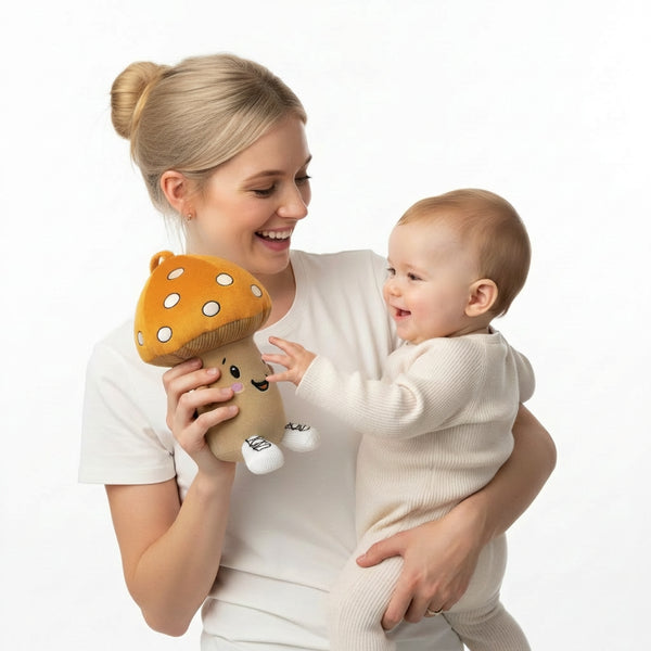 Lenabie Felix (Pilz) Kuscheltier – smartes Plüschtier für Babys und Kinder, kombinierbar mit dem Lenabo Smart Speaker, mitwachsend von 0–7 Jahren