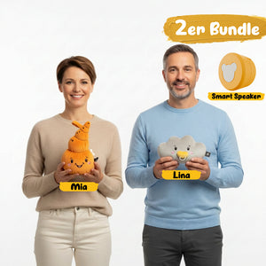 Lenabo Starter Kit 2er Bundle mit Lenabie Mia (Muschel) und Lenabie Lina (Wolke) sowie Lenabo Smart Speaker – modulares, erweiterbares Audiosystem und smartes Spielsystem für Kinder von 0 bis 7+ Jahren, ab Geburt nutzbar, kompatibel mit allen Lenabies, steuerbar per App für Geschichten, Einschlafmelodien und altersgerechte Lerninhalte.