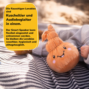 Lenabo Starter Kit mit Lenabie Mia (Muschel) – flauschiges Audio-Kuscheltier mit herausnehmbarem Smart Speaker, waschbar und hygienisch, ideal für Kinder, flexibel einsetzbar als Kuscheltier und mobiler Audiobegleiter für Zuhause und unterwegs